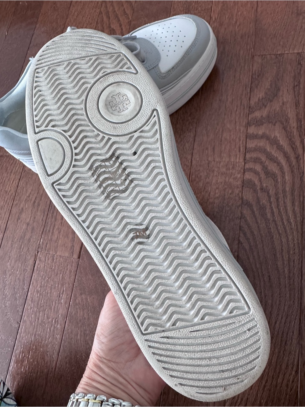 Tory Burch White and Light Gray Platform Sneakers - Picture 2 of 2